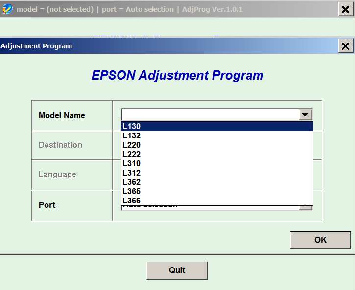 Reset epson l220 adjustment program